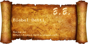 Biebel Betti névjegykártya